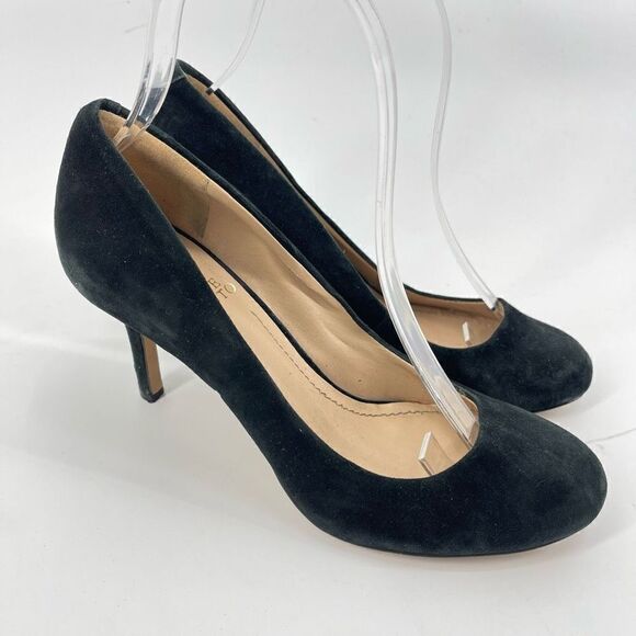 Vince Camuto Womens Suede Pump Shoes Stiletto Heels Slip On Black Size 6.5M - Picture 11 of 13